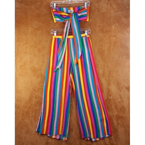 SHOW ME YOUR MUMU Womens Small Stripe Pull On Pants Crop Top EXPLORER KENNY - Picture 4 of 14